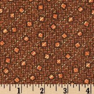  44 Wide Harvest Eve Abstract Squares Brown Fabric By The 