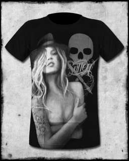 SULLEN CLOTHING ALONE MENS BLACK GOTH TATTOO SHORT SLEEVE SS GRAPHIC 