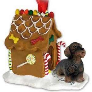  Wirehaired Dachshund Gingerbread House Christmas Ornament 
