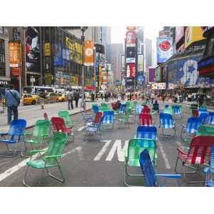 Garden Chairs in the Road for the Public to Sit in the Pedestrian Zone 