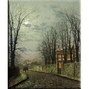  A Wintry Moon 25x30 Streched Canvas Art by Grimshaw, John 