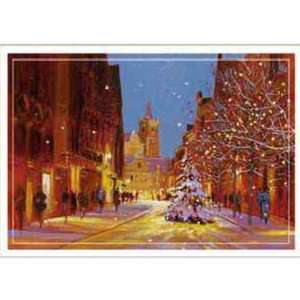  Cool winter night holiday greeting card. Health 