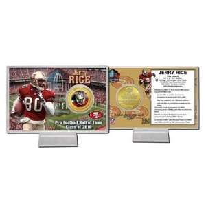  Jerry Rice HOF Induction Bronze Coin Card 