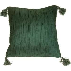 Pillow Decor   Crinkle Silk in Emerald Green 18 x 18 Decorative 