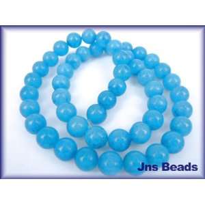  Blue Turquoise Jade 8mm Round Beads 16 Arts, Crafts 