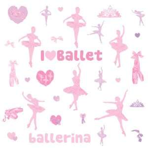   RMK1656SCS Ballet Peel & Stick Wall Decals w/Glitter