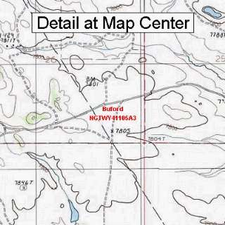  USGS Topographic Quadrangle Map   Buford, Wyoming (Folded 