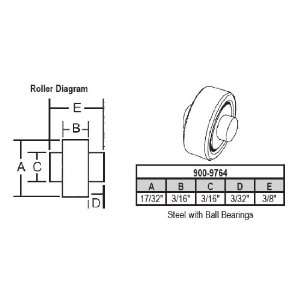 Sliding Window Replacement Roller, Steel Wheel, with Fixed Axle, 17/32 