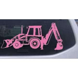 Backhoe Tractor Business Car Window Wall Laptop Decal Sticker    Pink 