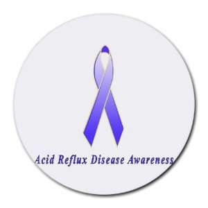  Acid Reflux Disease Awareness Ribbon Round Mouse Pad 