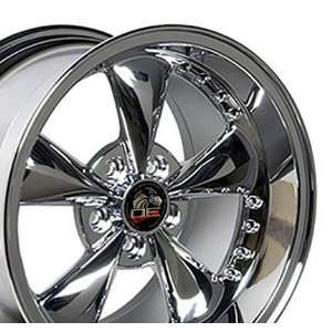 Bullitt Style Wheel with Rivets Fits Mustang (R)   Chrome 17x9/17x10.5 