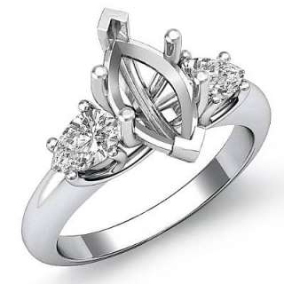   pear cut diamond 3 stone ring marquise setting platinum 950 95 % pure