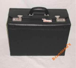 Leather Pilot Flight Lawyer Briefcase Bag 18x8 + Sleeve  