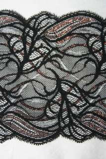 Black Bronze Galloon STRETCH French lace 6 wide BTY  