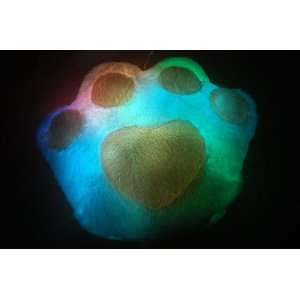  LED Lighted Glow Pillow  Blue Paw