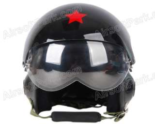 Chinese Military Air Force Jet Pilot Helmet w/ Two Visor Black  
