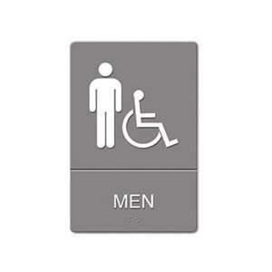 ADA Sign, Men Restroom Wheelchair Accessible Symbol, Molded Plastic, 6