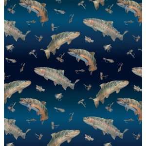   Fish on Ombre Anti Pill Fleece by Wild Wings Arts, Crafts & Sewing