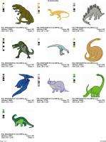 10 DINOSAUR WITH FILL EMBROIDERY MACHINE DESIGNS CD  