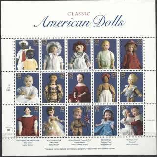 3151 Pane of 15 32cent stamps Classic American Dolls Alabama Baby 