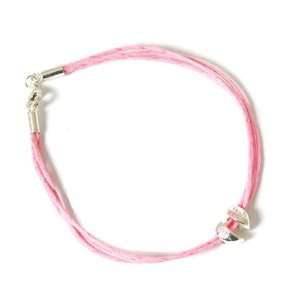   Girls Silver Split Heart BFF Pink Cord Bracelet Jo For Girls Jewelry