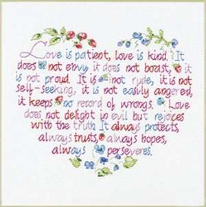   NOBLE  Love Is Patient Stamped Cross Stitch Kit 12X10 by Janlynn