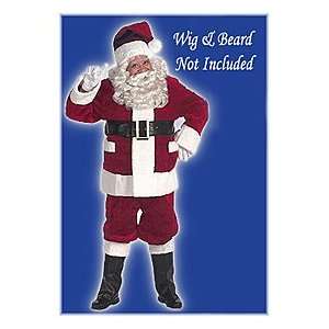  Large Burgundy Deluxe Santa Suit With Outside Pockets 