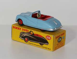 DINKY TOYS 106 AUSTIN ATLANTIC LT BLUE RED WHLS 2ND CHASSIS VERSION 