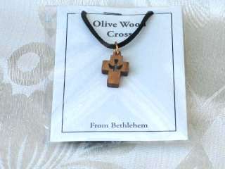 Olive Wood Olivewood Cross Pendant Necklace Holy Land  