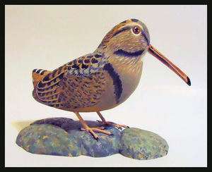Carved Woodcock Carving Maine Art  