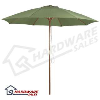Patio Table Outdoor Wood Pole Umbrella 9 ft Green NEW  