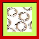 25 Bright Sterling Silver Twisted Jump Rings F30  9mm  