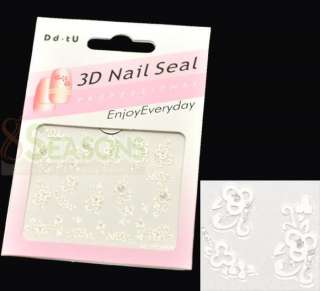 12 Pieces 3D Flower Nail Sticker Nail Art 10.5x7cm  