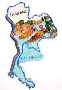Floating market,Thailand souvenir map 3D Fridge Magnet  
