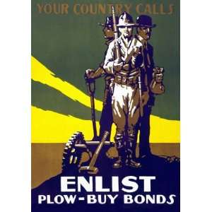  Your Country Calls   Enlist   Plow   Buy Bonds 20x30 