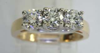 LOVELY 3 ROUND DIAMOND 1.60C PAST PRESENT FUTURE 14K ENGAGEMENT RING $ 