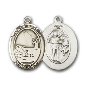  Sterling Silver St. Sebastian Fishing Medal Jewelry