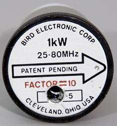 Bird 4410 5 1kW 25 80 MHz Wattmeter Slug/Element  
