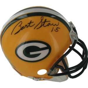  Signed Bart Starr Mini Helmet   Replica   Autographed NFL 