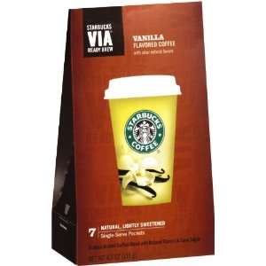 Starbucks Via Ready Brew Coffee, Vanilla Flavored, 7 Count  