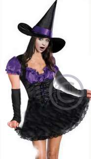 Sexy Wicked Witch Halloween Lady Party Costume Outfit Fancy Dress 