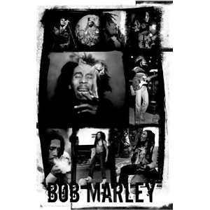  BOB MARLEY BLACK AND WHITE COLLAGE WALL POSTER