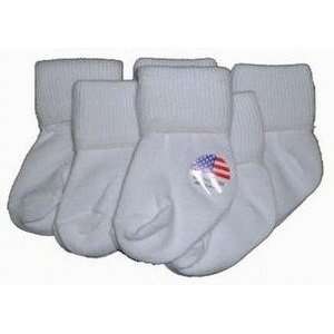  Infant Cotton White Socks Size 0 12mts / 6 pack 