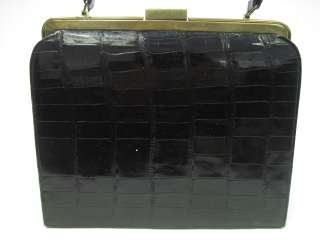 BELLSTONE Vintage Black Alligator Toe Handbag  