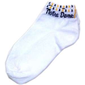   Dame Fighting Irish White Ladies 9 11 Ankle Socks