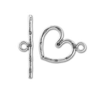  Hill Tribe Silver Heart Toggle Clasp Arts, Crafts 
