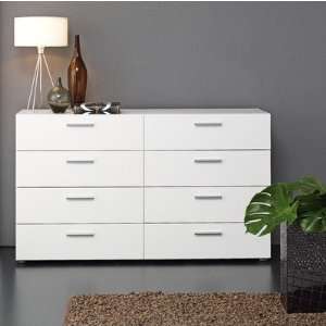  Austin Bedroom Eight Drawer Dresser in White Furniture & Decor