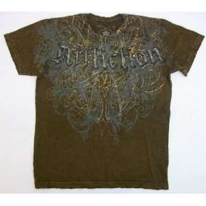  Affliction Eagle Shield Tee (Small, Brown) Everything 