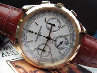   Mens Chronograph Automatic 18k Ref 49002 Box & Papers #405  