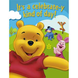 Winnie the Pooh Birthday Party 8 Invitations Envelopes  